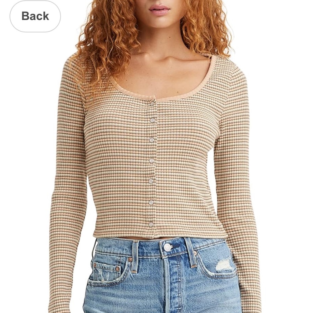 Women's Levi’s Britt Long Sleeve Snap Front Top Size Medium